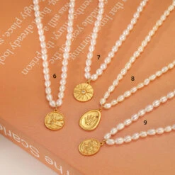 Elegant Retro Sun Flower Butterfly Freshwater Pearl Brass Pendant Necklace In Bulk -Cheap Jewelry Store 1648858594331987968