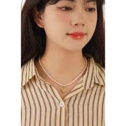 Elegant Retro Sun Flower Butterfly Freshwater Pearl Brass Pendant Necklace In Bulk -Cheap Jewelry Store 1648858635062874112