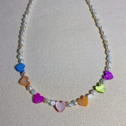 Sweet Heart Shape Stainless Steel Freshwater Pearl Shell Beaded 18K Gold Plated Necklace -Cheap Jewelry Store 1650399708121796608