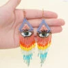 Retro Artistic Devil'S Eye Color Block Glass Seed Bead Women'S Dangling Earrings -Cheap Jewelry Store 1650434359850831872
