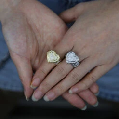 Simple Style Heart Shape Copper Inlay Zircon Rings -Cheap Jewelry Store 1650706980916039680