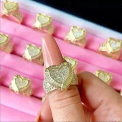 Simple Style Heart Shape Copper Inlay Zircon Rings -Cheap Jewelry Store 1650707042593280000 1