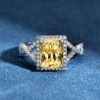 Wholesale Elegant Luxurious Modern Style Square Sterling Silver Zircon Rings -Cheap Jewelry Store 1650765451116023808