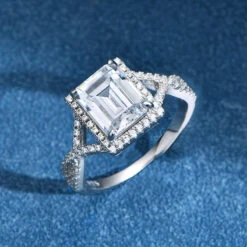 Wholesale Elegant Luxurious Modern Style Square Sterling Silver Zircon Rings -Cheap Jewelry Store 1650765534364569600