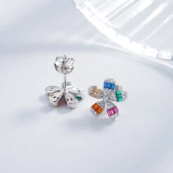 1 Pair Elegant Basic Flower Sterling Silver Inlay Zircon Ear Studs 8 1 Pair Elegant Basic Flower Sterling Silver Inlay Zircon Ear Studs -Cheap Jewelry Store 1650766557518893056