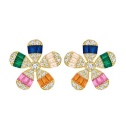 1 Pair Elegant Basic Flower Sterling Silver Inlay Zircon Ear Studs 9 1 Pair Elegant Basic Flower Sterling Silver Inlay Zircon Ear Studs -Cheap Jewelry Store 1650766617946230784