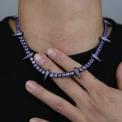 Hip-Hop Punk Streetwear Geometric Copper Inlay Zircon Necklace -Cheap Jewelry Store 1651067832856875008