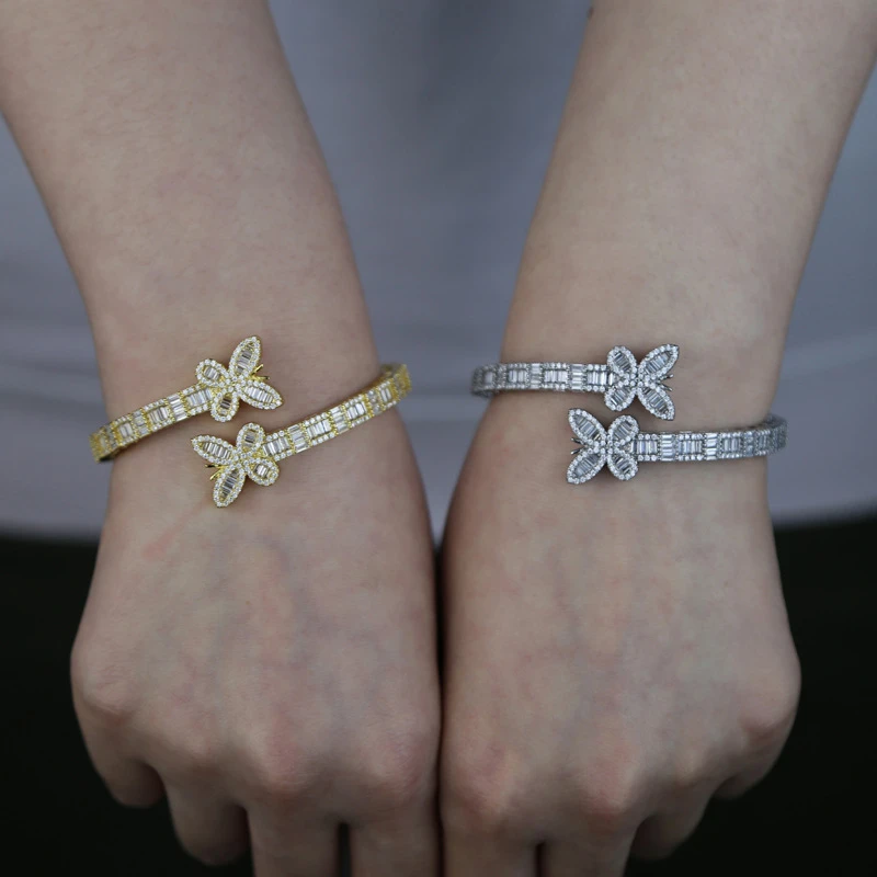 Hip-Hop Butterfly Copper Plating Inlay Zircon Bangle 7 Hip-Hop Butterfly Copper Plating Inlay Zircon Bangle - Image 5