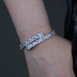 Hip-Hop Rectangle Copper Inlay Zircon Bangle -Cheap Jewelry Store 1651069455930888192