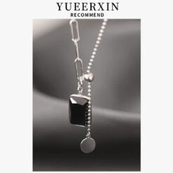 Wholesale Simple Style Streetwear Geometric Sterling Silver Agate Pendant Necklace -Cheap Jewelry Store 1651788697143742464 1