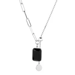 Wholesale Simple Style Streetwear Geometric Sterling Silver Agate Pendant Necklace -Cheap Jewelry Store 1651788732879212544