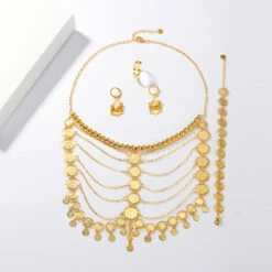 Vintage Style Luxurious Round Dots Tassel Copper Plating 18K Gold Plated Rings Earrings Necklace -Cheap Jewelry Store 1651892907344531456 1