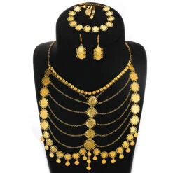 Vintage Style Luxurious Round Dots Tassel Copper Plating 18K Gold Plated Rings Earrings Necklace -Cheap Jewelry Store 1651892907407446016 3