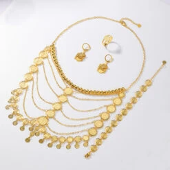 Luxurious Roman Style Tassel Copper Chain 18K Gold Plated Jewelry Set 10 Luxurious Roman Style Tassel Copper Chain 18K Gold Plated Jewelry Set -Cheap Jewelry Store 1651892907453583360