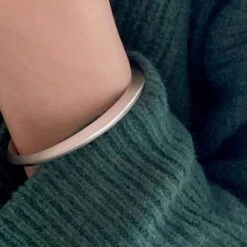 Wholesale Simple Style Streetwear Solid Color Sterling Silver Cuff Bracelets -Cheap Jewelry Store 1652242155000958976