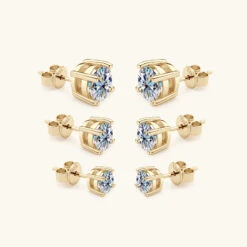 1 Pair Basic Geometric Sterling Silver Plating Inlay Artificial Diamond Ear Studs -Cheap Jewelry Store 1652247227323781120