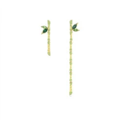 Simple Style Leaf Alloy Inlay Crystal Women'S Earrings