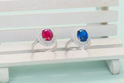 Wholesale Fairy Style Round Sterling Silver Artificial Gemstones Open Ring -Cheap Jewelry Store 1654401535653842944