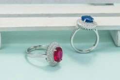 Wholesale Fairy Style Round Sterling Silver Artificial Gemstones Open Ring -Cheap Jewelry Store 1654401537977487360 1