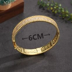 Glam Luxurious Round Copper Buckle Plating Inlay Zircon 18K Gold Plated Bangle -Cheap Jewelry Store 1654685598851665920