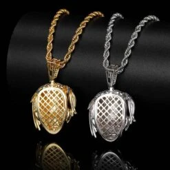 Hip-Hop Human Face Copper Plating Inlay Zircon Gold Plated Pendant Necklace -Cheap Jewelry Store 1655408110468206592