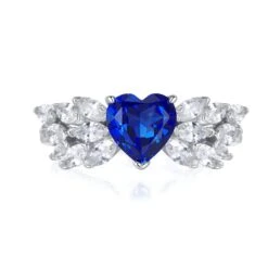Wholesale Glam Shiny Heart Shape Sterling Silver Zircon Rings -Cheap Jewelry Store 1655413114742640640