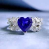 Wholesale Glam Shiny Heart Shape Sterling Silver Zircon Rings -Cheap Jewelry Store 1655413141678460928