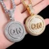 Hip-Hop Letter Copper Plating Inlay Zircon Gold Plated Pendant Necklace -Cheap Jewelry Store 1655413393546416128
