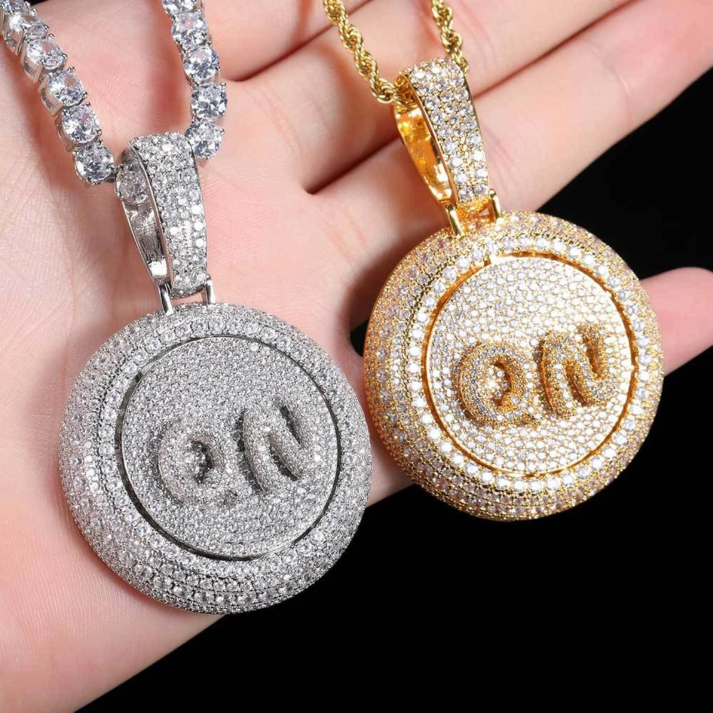 Hip-Hop Letter Copper Plating Inlay Zircon Gold Plated Pendant Necklace 3 Hip-Hop Letter Copper Plating Inlay Zircon Gold Plated Pendant Necklace