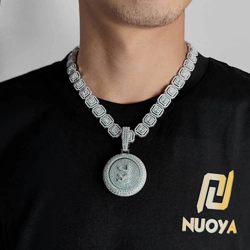 Hip-Hop Letter Copper Plating Inlay Zircon Gold Plated Pendant Necklace 5 Hip-Hop Letter Copper Plating Inlay Zircon Gold Plated Pendant Necklace - Image 3