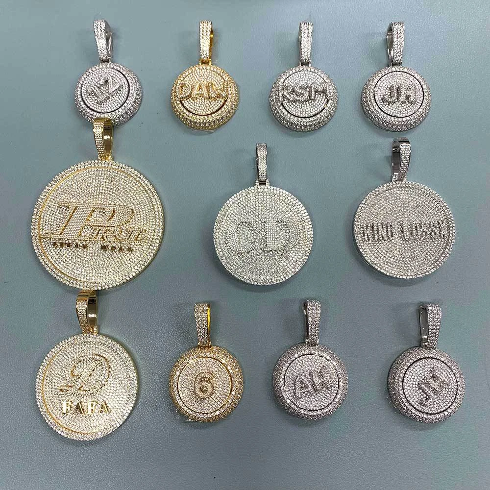 Hip-Hop Letter Copper Plating Inlay Zircon Gold Plated Pendant Necklace 4 Hip-Hop Letter Copper Plating Inlay Zircon Gold Plated Pendant Necklace - Image 2