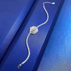 Wholesale Elegant Flower Sterling Silver Plating Inlay High Carbon Diamond Bracelets -Cheap Jewelry Store 1655413880878403584