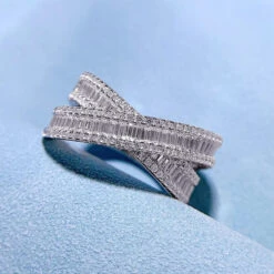 Wholesale Simple Style Classic Style Rectangle Sterling Silver Zircon Rings -Cheap Jewelry Store 1655416301302190080