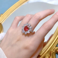 Wholesale Elegant Oval Water Droplets Sterling Silver Zircon Rings -Cheap Jewelry Store 1655416338656661504