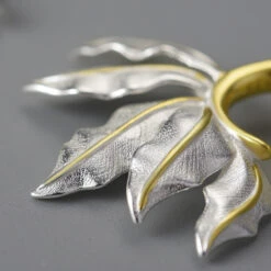1 Pair Elegant Pastoral Leaf Plating Sterling Silver Earrings -Cheap Jewelry Store 1655519372338401280