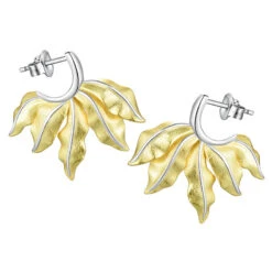 1 Pair Elegant Pastoral Leaf Plating Sterling Silver Earrings -Cheap Jewelry Store 1655519439719895040