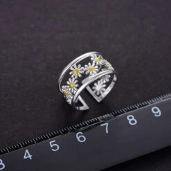 Wholesale Elegant Daisy Sterling Silver Open Ring 7 Wholesale Elegant Daisy Sterling Silver Open Ring -Cheap Jewelry Store 1655520772275441664