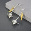 1 Pair Sweet Simple Style Leaf Flower Plating Sterling Silver Drop Earrings -Cheap Jewelry Store 1655521426666557440