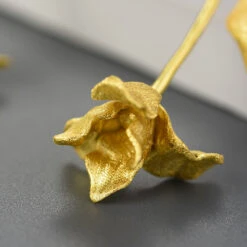 1 Pair Sweet Simple Style Leaf Flower Plating Sterling Silver Drop Earrings -Cheap Jewelry Store 1655521573127458816