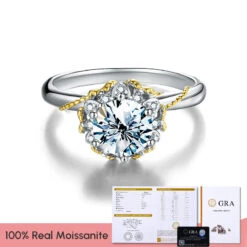 Lady Classic Style Shiny Geometric Sterling Silver GRA Plating Inlay Moissanite Rings 9 Lady Classic Style Shiny Geometric Sterling Silver GRA Plating Inlay Moissanite Rings -Cheap Jewelry Store 1655521597588639744