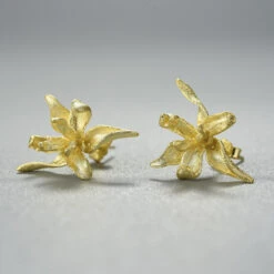 1 Pair Chinoiserie Pastoral Flower Plating Sterling Silver Ear Studs -Cheap Jewelry Store 1655522597997252608