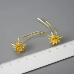 1 Pair Chinoiserie Elegant Classical Flower Plating Sterling Silver Drop Earrings -Cheap Jewelry Store 1655522877962850304