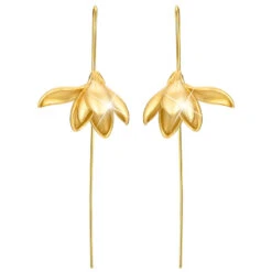 1 Pair Chinoiserie Elegant Lady Flower Plating Metal Sterling Silver Drop Earrings -Cheap Jewelry Store 1655523666747854848