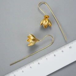 1 Pair Chinoiserie Elegant Lady Flower Plating Metal Sterling Silver Drop Earrings -Cheap Jewelry Store 1655523752433291264