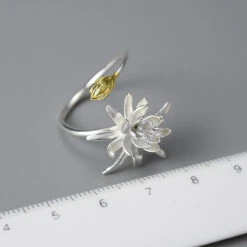 Wholesale Elegant Flower Sterling Silver Plating Open Ring -Cheap Jewelry Store 1655524559723565056
