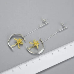 1 Pair Elegant Sweet Flower Plating Sterling Silver Drop Earrings -Cheap Jewelry Store 1655524623766392832