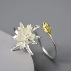 Wholesale Elegant Flower Sterling Silver Plating Open Ring -Cheap Jewelry Store 1655524653134909440