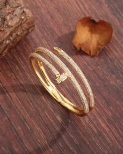 Luxurious Modern Style Shiny Solid Color Copper Plating Inlay Zircon 18K Gold Plated Bangle -Cheap Jewelry Store 1656927353697341440 1