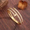 Luxurious Modern Style Shiny Solid Color Copper Plating Inlay Zircon 18K Gold Plated Bangle -Cheap Jewelry Store 1656927353697341440