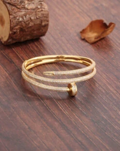 Luxurious Modern Style Shiny Solid Color Copper Plating Inlay Zircon 18K Gold Plated Bangle -Cheap Jewelry Store 1656927389403451392